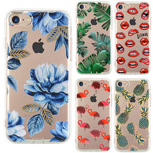 EKONE Silicone Case For iPhone 7 Case iPhone 7 Plus Leaves Flower Flamingo Lips Phone Cover For iPhone7 Plus 8 Plus X 6s 5S Case