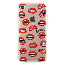 EKONE Silicone Case For iPhone 7 Case iPhone 7 Plus Leaves Flower Flamingo Lips Phone Cover For iPhone7 Plus 8 Plus X 6s 5S Case