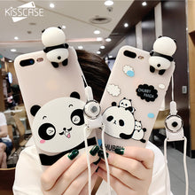 KISSCASE 3D Cute Panda Cases For iphone 7 7 8 Plus 6s 6 Plus Case Lovely Toy Panda Cover Silicon Transparent For iphone 7 8 Case