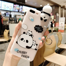 KISSCASE 3D Cute Panda Cases For iphone 7 7 8 Plus 6s 6 Plus Case Lovely Toy Panda Cover Silicon Transparent For iphone 7 8 Case