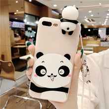 KISSCASE 3D Cute Panda Cases For iphone 7 7 8 Plus 6s 6 Plus Case Lovely Toy Panda Cover Silicon Transparent For iphone 7 8 Case