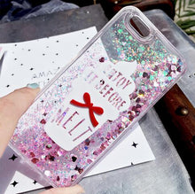 Wixcen Luxury pink Heart Glitter Liquid Phone Case for IPhone 8 7 7plus 6  6plus 5s case Bling Ice Cream Tpu Back Cover lanyard