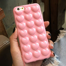 3D Heart Lover Candy Color Soft Skin Shell Case For iPhone X 6 6s 7 Plus Cover Fashion Pink Phone Cover Case For iphone 8 7 Plus