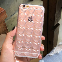 3D Heart Lover Candy Color Soft Skin Shell Case For iPhone X 6 6s 7 Plus Cover Fashion Pink Phone Cover Case For iphone 8 7 Plus