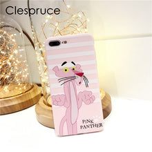 Clespruce For iPhone 8 Case Candy Color Crown Pink Panther Soft TPU Silicone Phone Cases for iphone 6 6s 8 7 plus Back Cover