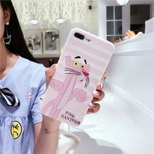 Clespruce For iPhone 8 Case Candy Color Crown Pink Panther Soft TPU Silicone Phone Cases for iphone 6 6s 8 7 plus Back Cover