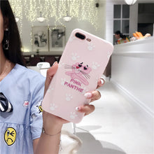 Clespruce For iPhone 8 Case Candy Color Crown Pink Panther Soft TPU Silicone Phone Cases for iphone 6 6s 8 7 plus Back Cover
