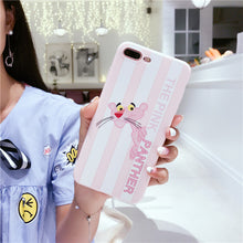 Clespruce For iPhone 8 Case Candy Color Crown Pink Panther Soft TPU Silicone Phone Cases for iphone 6 6s 8 7 plus Back Cover