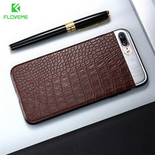FLOVEME Phone Cases For iPhone 6 7 6s Plus Case Crocodile Leather Business Ultra Slim Coque Back Cover For iPhone 8 8 Plus Capa