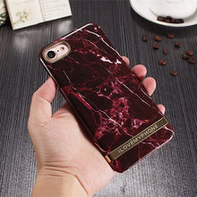New Retro Glossy Shinny Marble Pattern Red Wine Phone Cases for iPhone 8 7 Plus 6 6s 6Plus 6sPlus Hard Back Shell Cover