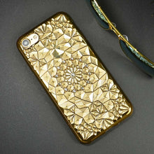 Clespruce Luxury gold rose Plating Case 3D Rugged Flower Diamonds Phone Cases TPU soft Cover For Iphone 8 8plus 6 6s 7 7plus