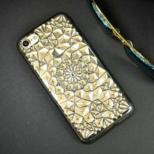 Clespruce Luxury gold rose Plating Case 3D Rugged Flower Diamonds Phone Cases TPU soft Cover For Iphone 8 8plus 6 6s 7 7plus