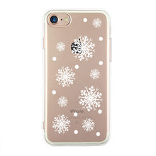 Happy New Year Christmas Theme White Snow Phone Case For iphone 8 Case Transparent TPU Soft Cover For iphone 5 5s se 6 6s 7 Plus