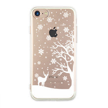 Happy New Year Christmas Theme White Snow Phone Case For iphone 8 Case Transparent TPU Soft Cover For iphone 5 5s se 6 6s 7 Plus