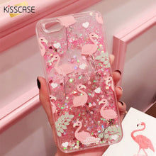 KISSCASE Quicksand Flamingo Case For iphone 8 7 Plus 6 6s Plus Cases Cute Flamingo Dynamic Quicksand Sequins For iphone 6s Case
