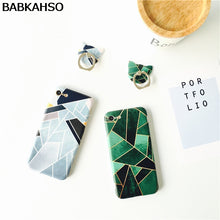 BABKAHSO New Geometric Triangle Simple Designs Case For iPhone 8 8Plus 7 7plus 6 6s 6 Plus Cut Patchwork with Ring Stand Stylish