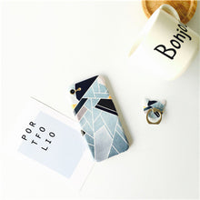 BABKAHSO New Geometric Triangle Simple Designs Case For iPhone 8 8Plus 7 7plus 6 6s 6 Plus Cut Patchwork with Ring Stand Stylish