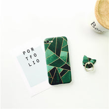 BABKAHSO New Geometric Triangle Simple Designs Case For iPhone 8 8Plus 7 7plus 6 6s 6 Plus Cut Patchwork with Ring Stand Stylish