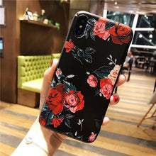 Relief Phone Case For iphone 8 8Plus X 10 Retro Rose Pattern soft silicon case For iphone 6 6s 6plus 7 7plus Case