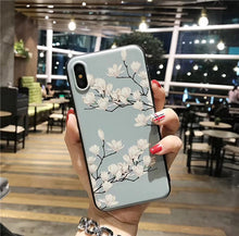 Relief Phone Case For iphone 8 8Plus X 10 Retro Rose Pattern soft silicon case For iphone 6 6s 6plus 7 7plus Case