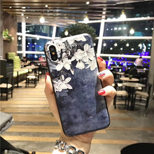 Relief Phone Case For iphone 8 8Plus X 10 Retro Rose Pattern soft silicon case For iphone 6 6s 6plus 7 7plus Case
