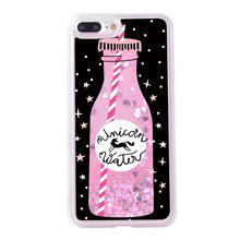 Luxury Liquid Cases For Apple iPhone 8 Case Silicona Pink Flower Drink Bottle Cover For iPhone 8 Plus Case Cover For iPhone8 4.7