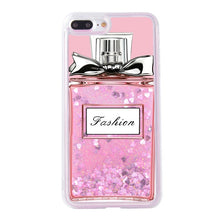 Luxury Liquid Cases For Apple iPhone 8 Case Silicona Pink Flower Drink Bottle Cover For iPhone 8 Plus Case Cover For iPhone8 4.7