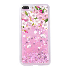 Luxury Liquid Cases For Apple iPhone 8 Case Silicona Pink Flower Drink Bottle Cover For iPhone 8 Plus Case Cover For iPhone8 4.7