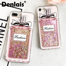 Luxury Perfume Bottle Case Quicksand Dynamic Liquid Glitter Coque Phone Case For iPhone 8 7 7Plus 6 6S Plus 6Plus Fashion Cover