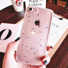 Case for iphone 6 6S Plus Silicon Bling Glitter Star Cover Soft Black Transparent Clear Cover for iphone 7 Plus iphone 8 Case