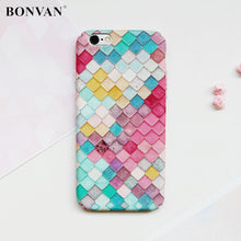 BONVAN 3D Fashion Hard PC Back Cover For iphone 8 Case 4.7''&5.5'' Colourful Scales Pattern Coque For iphone 8 plus Matte Capa