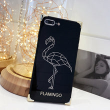 BONVAN For iPhone 8 Case Flamingo Deer Plating Glossy Mirror Acrylic Back Cover For iPhone 8 Plus Luxury Silicone Phone Cases