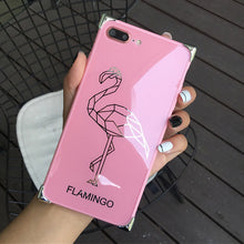 BONVAN For iPhone 8 Case Flamingo Deer Plating Glossy Mirror Acrylic Back Cover For iPhone 8 Plus Luxury Silicone Phone Cases