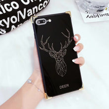 BONVAN For iPhone 8 Case Flamingo Deer Plating Glossy Mirror Acrylic Back Cover For iPhone 8 Plus Luxury Silicone Phone Cases