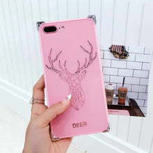 BONVAN For iPhone 8 Case Flamingo Deer Plating Glossy Mirror Acrylic Back Cover For iPhone 8 Plus Luxury Silicone Phone Cases