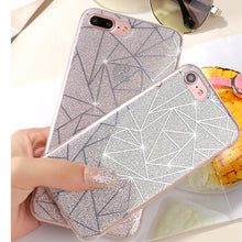 Bling Glitter Case For iPhone 8 7 6 6s Plus Soft Gel Grid Powder Back Cover For iPhone 7 6 6s Plus Protective Shell Fundas Coque
