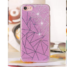 Bling Glitter Case For iPhone 8 7 6 6s Plus Soft Gel Grid Powder Back Cover For iPhone 7 6 6s Plus Protective Shell Fundas Coque