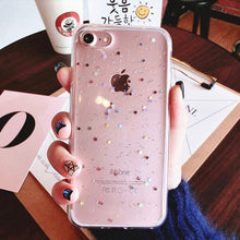 for iphone 7 Plus iphone 8 Case Silicon Bling Glitter Star Cover for iphone 6S 6 Plus Soft Transparent Clear Accessorie 2pcs/lot