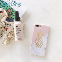 Time Tower Phone Cases For Iphone 8 Case 6S Soft Back For Iphone7 Plus Cover Silicone Splice Marble Pineapple Pattern Clear TPU
