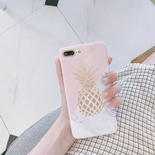 Time Tower Phone Cases For Iphone 8 Case 6S Soft Back For Iphone7 Plus Cover Silicone Splice Marble Pineapple Pattern Clear TPU