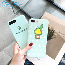 Time Tower Phone Cases For Apple Iphone8 Cover 7 Plus Silicone TPU Soft Back For Iphone 8 Case Clear Luxury Cactus Cup Pattern