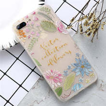 MR.YI 3D Relief Floral Silicone Case For iPhone 8 7 6S Plus Beautiful Flower Soft Clear Transparent Cover For iPhone 6 6S 7 Plus
