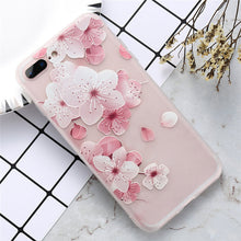 MR.YI 3D Relief Floral Silicone Case For iPhone 8 7 6S Plus Beautiful Flower Soft Clear Transparent Cover For iPhone 6 6S 7 Plus