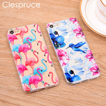 For iphone 8 8plus Case Flamingo Plants Flower Silicone Relief Cases For iphone 6 6s 7 plus Cover Banana Leaves Soft Phone Case