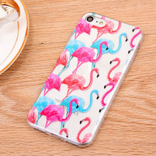 For iphone 8 8plus Case Flamingo Plants Flower Silicone Relief Cases For iphone 6 6s 7 plus Cover Banana Leaves Soft Phone Case